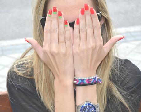 Silver shorts and black shirt