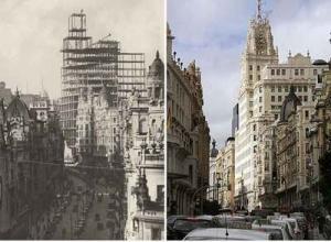 Bonito montaje que nos muestra el pasado y el presente de uno de los emblemas de la Madrid