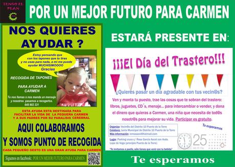 I Día del Trastero, para ayudar a Carmen, una niña con parálisis cerebral