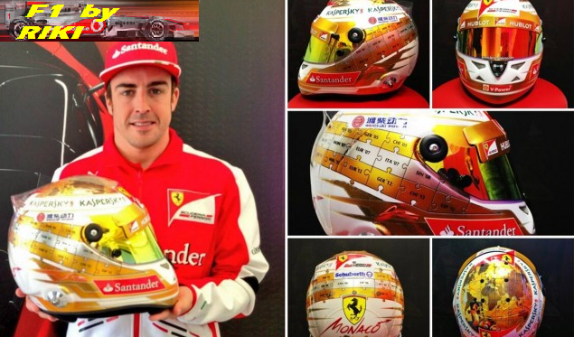CASCOS ESPECIALES DE LOS PILOTOS PARA EL GP DE MONACO 2013