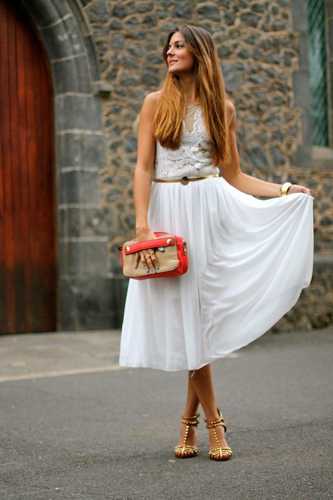 Midi White Dress