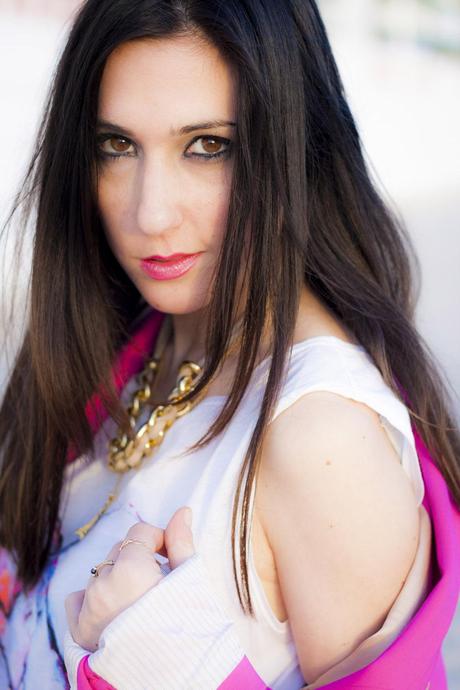 Pink Blazer And Animal Print Jeans