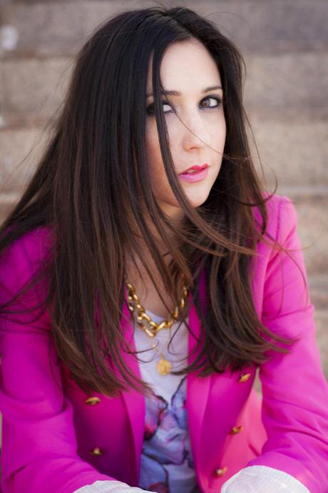 Pink Blazer And Animal Print Jeans