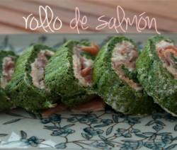 Rollo de espinacas con salmón Rollo de salmon