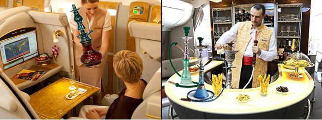 Fumar sisha en los aviones de Emirates Airlines