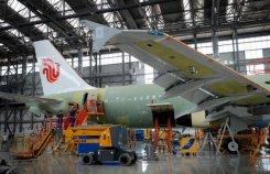 Un Airbus A320 de la aerolínea Air China en construcción en la planta de Tianjin, el 13 de junio de 2012