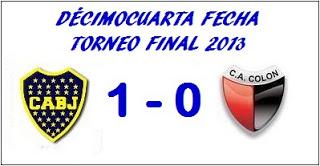 Boca Juniors:1 - Colón:0 (Fecha 14°)
