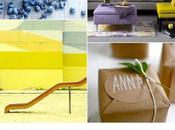 Colour Board #51. Linen, lemon zest, blue, african violet