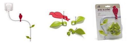 Hojas y pájaritos en los cables