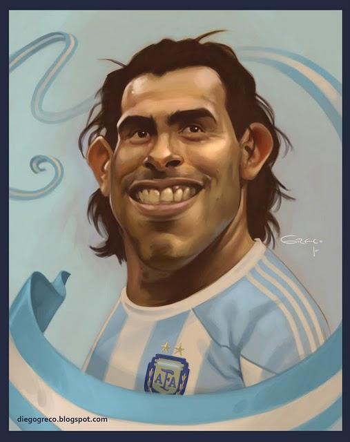 Tevez, caricatura