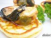 Blinis mejillones algas escabeche