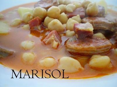 Garbanzos con chorizo y jamon