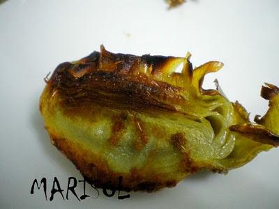 Alcachofas confitadas y lomo de bonito