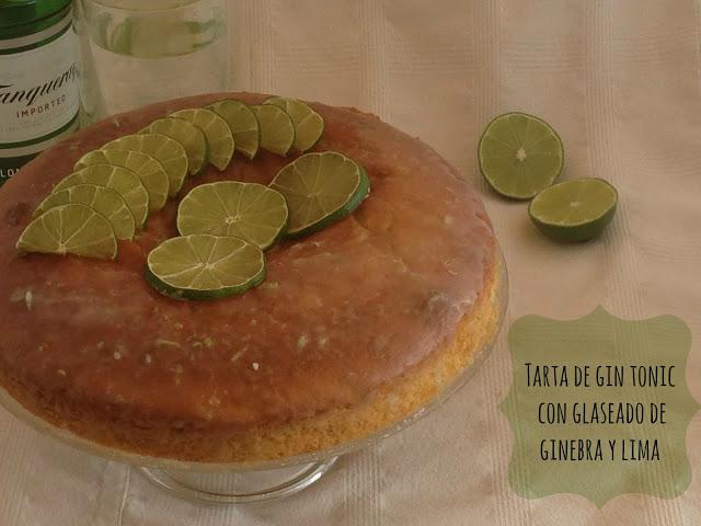 Tarta de gin tonic con glaseado de ginebra y lima