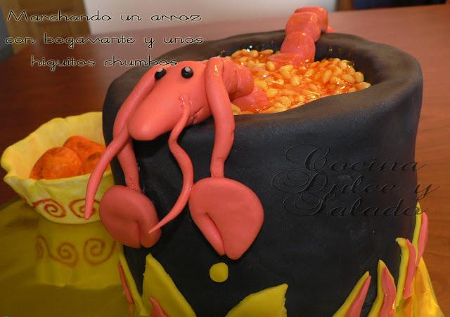 Tarta de Arroz con Bogavante e Higos Chumbos