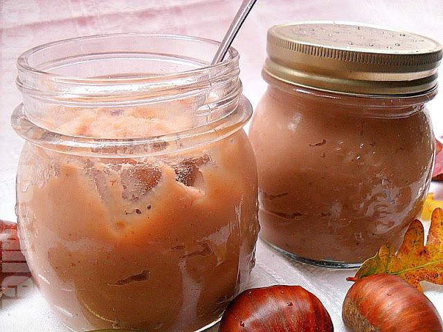 Crema de castañas con crema de marrón glaçé