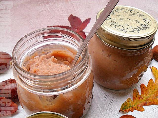 Crema de castañas con crema de marrón glaçé