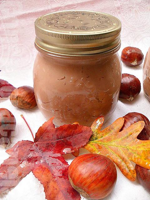 Crema de castañas con crema de marrón glaçé