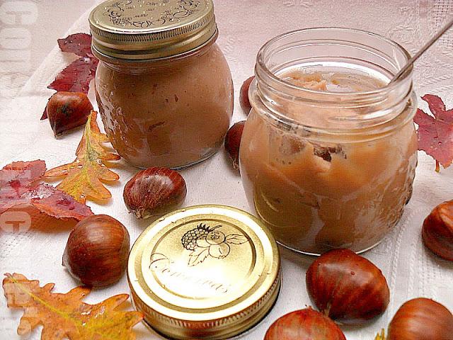 Crema de castañas con crema de marrón glaçé