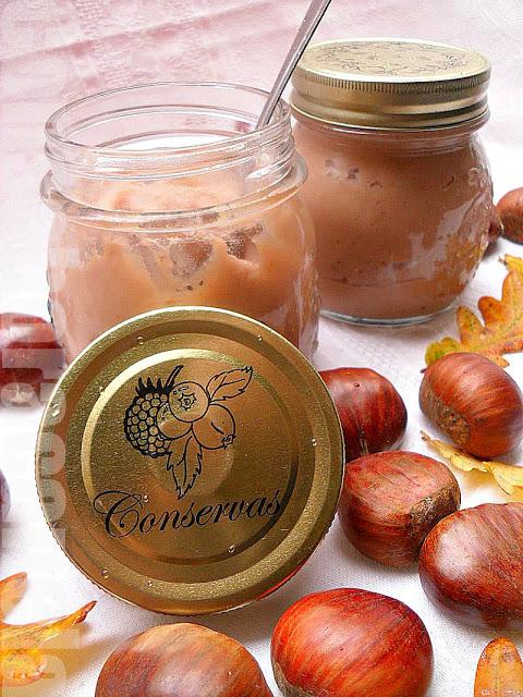 Crema de castañas con crema de marrón glaçé