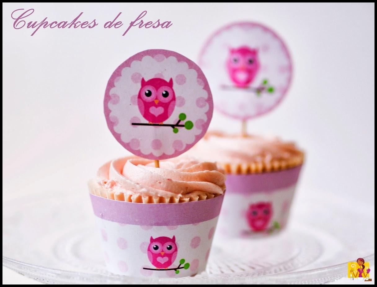 CUPCAKES DE FRESAS