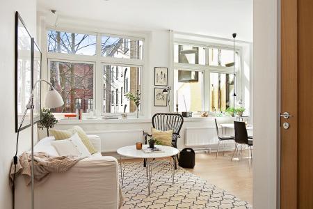 Mini piso nórdico de 36 m² mini pisos decoración diseño grandes ventanales piso pequeño estilo nórdico diseño decoración decoración nordica pisos pequeños decoración funcional nórdica decoración excelentes acabados decoración espacios pisos pequeños blog pisos pequeños blog decoración nórdica