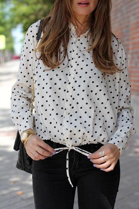 polka dot blouse