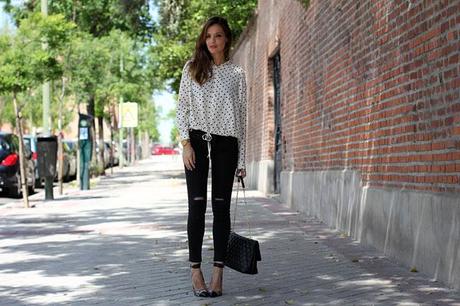 polka dot blouse