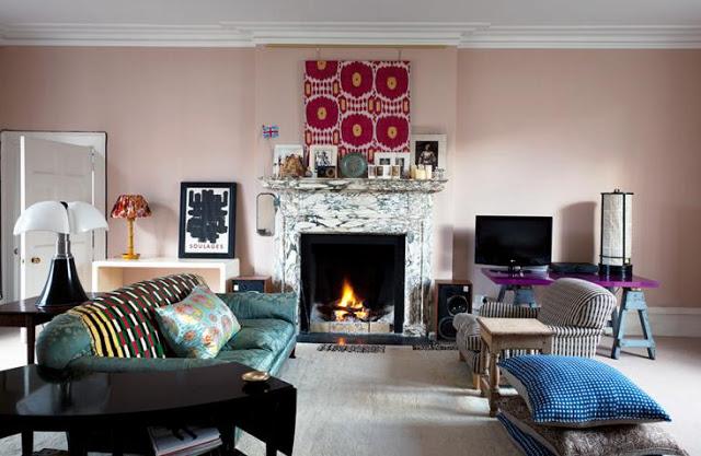 Una casa en Londres llena de textiles