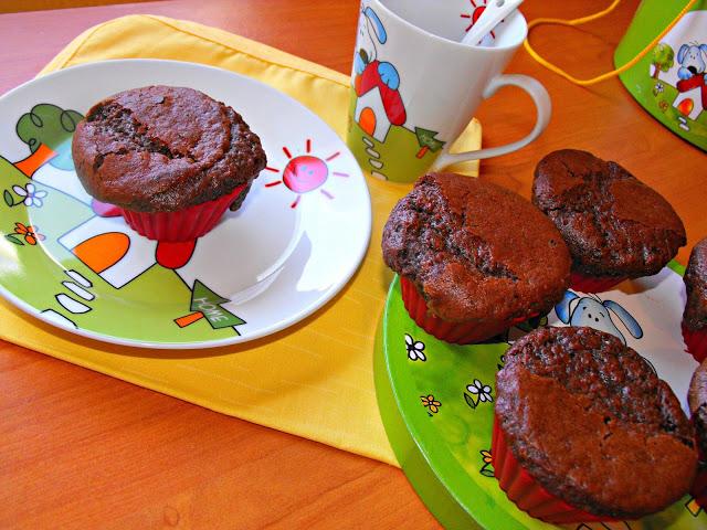 Muffins de chocolate y albaricoque