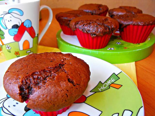 Muffins de chocolate y albaricoque