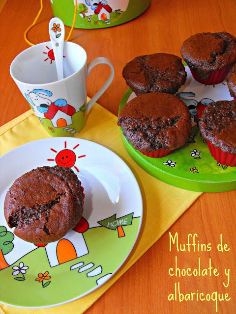 Muffins de chocolate y albaricoque