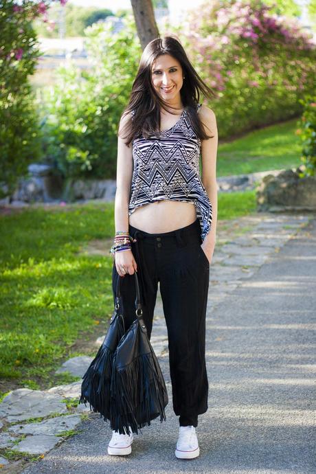 Aztec Print On My Asymetric Crop Top Aztec Print On My Asymetric Crop Top