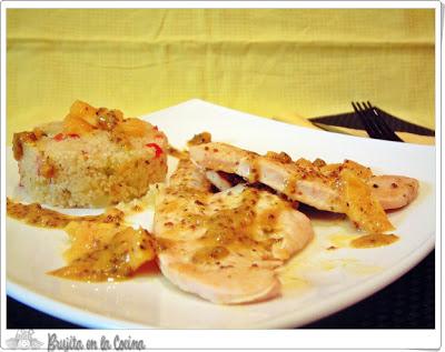 Pavo a la naranja con cous cous