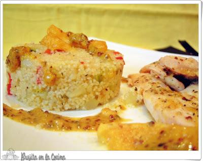 Pavo a la naranja con cous cous