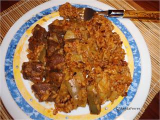 Ternera con arroz y alcachofas (Olla New Chef)