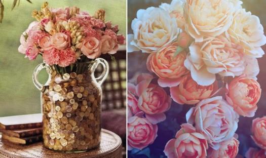 centros de mesa con botones