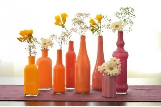 opcion 4 mas ideas de botellas pintadas para centros de mesa