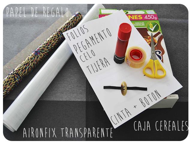 Carpeta reciclando elementos.