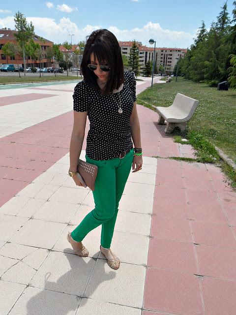 Polka dot  and green