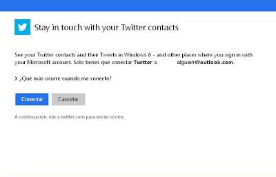 conectar twitter y outlook