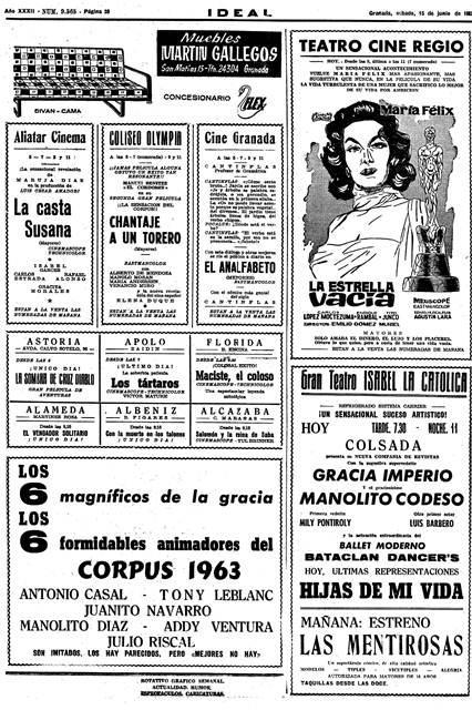 Granada, Fiestas del Corpus de 1963, hace 50 años