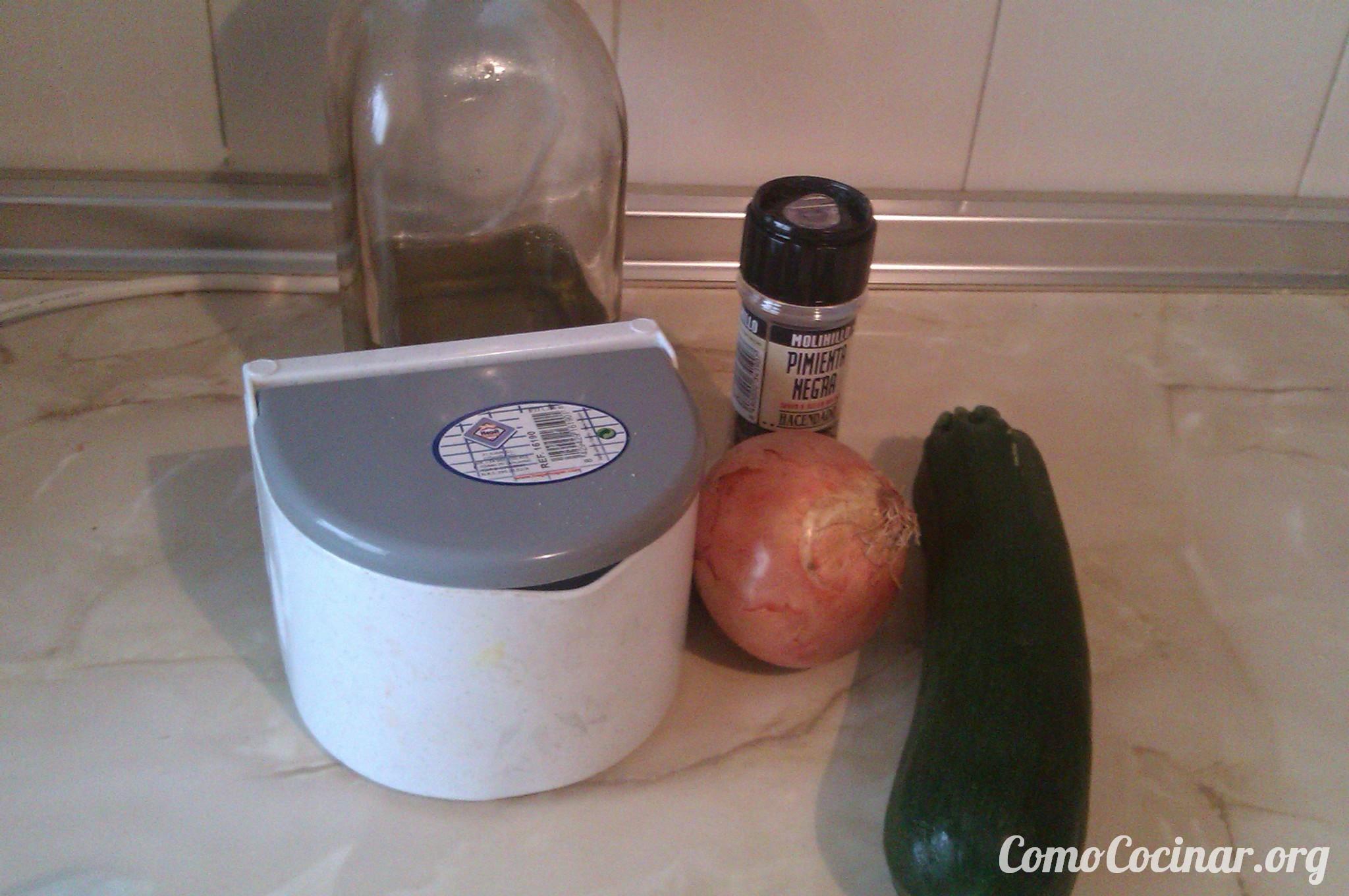 Ingredientes puré de calabacín