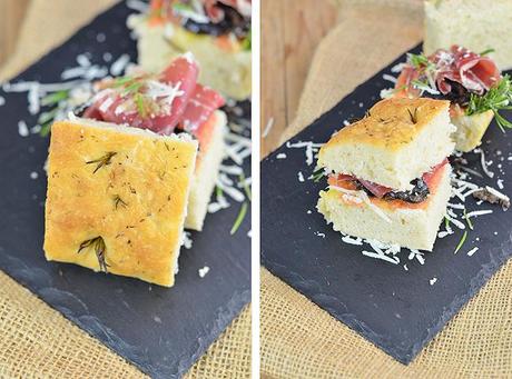 Pan de Focaccia relleno de jamon iberico de bellota