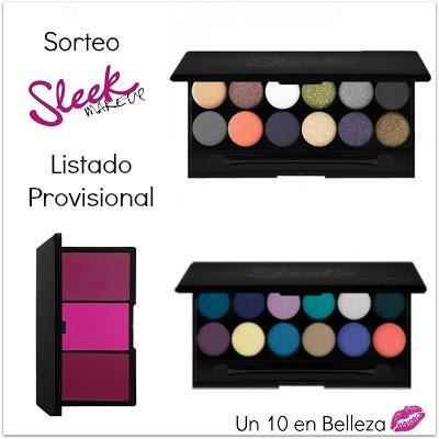 Listado provisional Sorteo Sleek