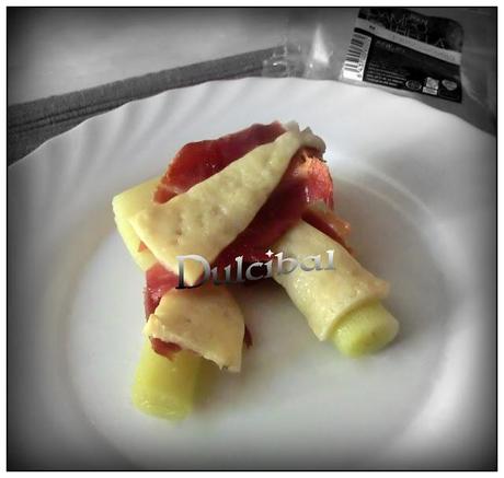 PUERROS CON JAMÓN Y QUESO