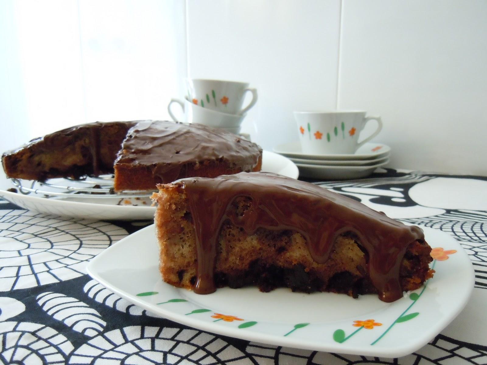 Bizcocho bicolor de chocolate