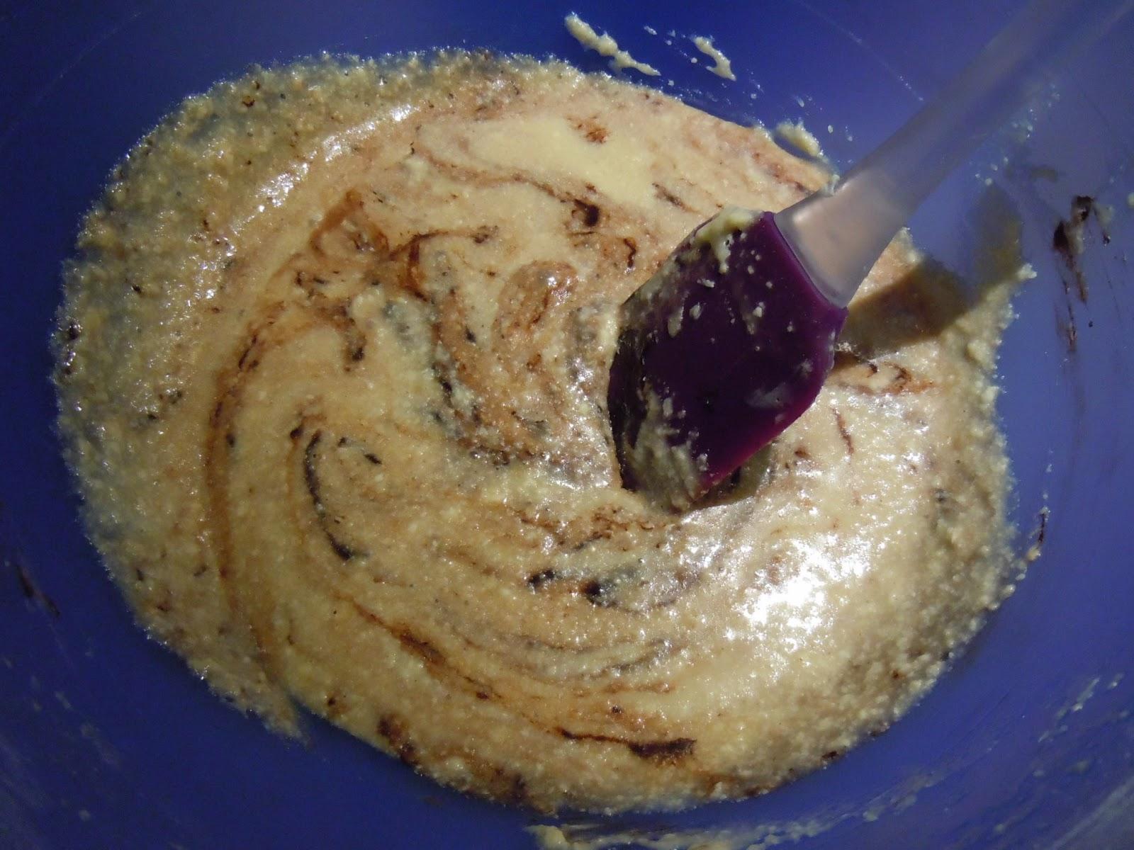 Bizcocho bicolor de chocolate