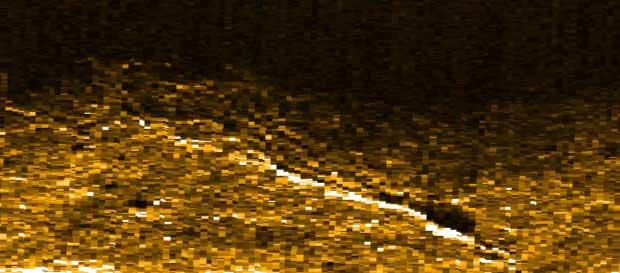 imagen de radar de la anomalóa del posible avión de Amelia Earhart