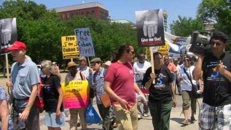 Plantón por Cuba frente a la Casa Blanca